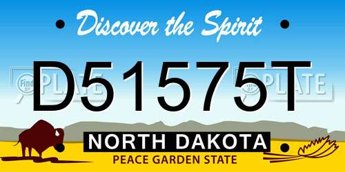 D51575T North Dakota License Plate