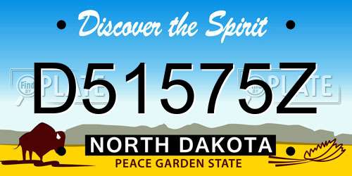 D51575Z North Dakota License Plate