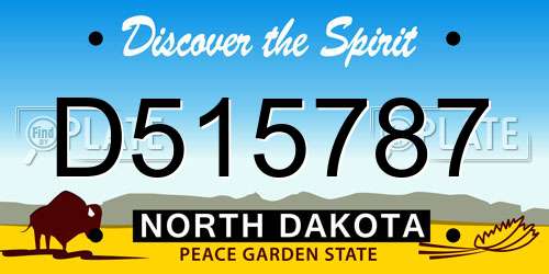 D515787 North Dakota License Plate