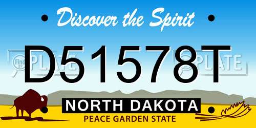 D51578T North Dakota License Plate