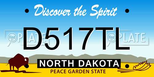 D517TL North Dakota License Plate