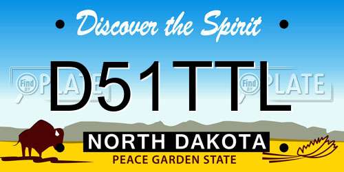 D51TTL North Dakota License Plate