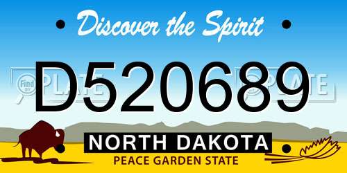 D520689 North Dakota License Plate