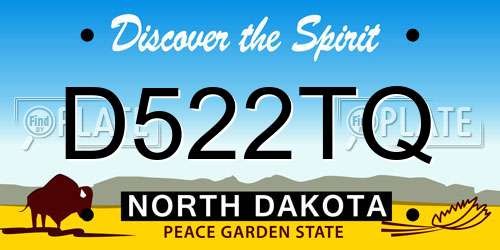 D522TQ North Dakota License Plate