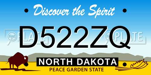 D522ZQ North Dakota License Plate