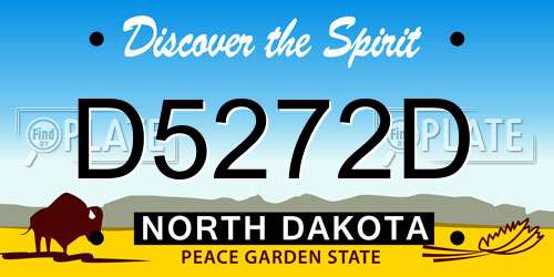 D5272D North Dakota License Plate