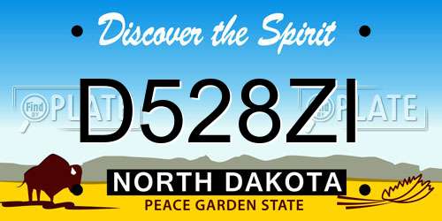 D528ZI North Dakota License Plate