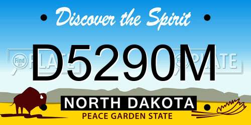 D5290M North Dakota License Plate