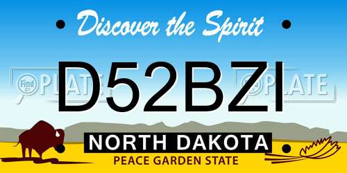 D52BZI North Dakota License Plate