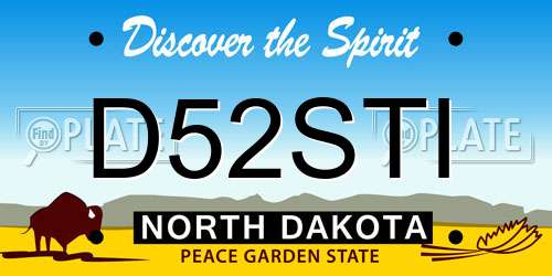 D52STI North Dakota License Plate