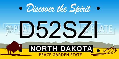 D52SZI North Dakota License Plate