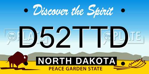 D52TTD North Dakota License Plate