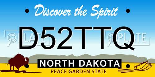 D52TTQ North Dakota License Plate