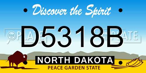 D5318B North Dakota License Plate