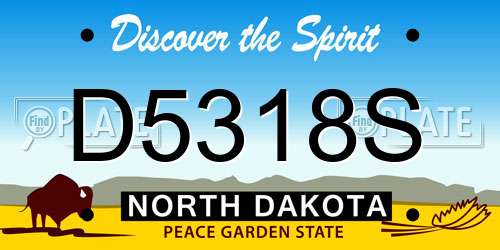D5318S North Dakota License Plate