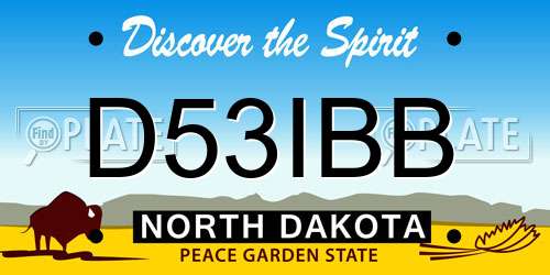 D53IBB North Dakota License Plate