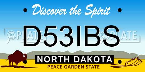 D53IBS North Dakota License Plate
