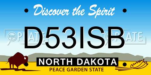 D53ISB North Dakota License Plate