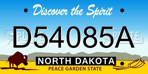 D54085A North Dakota License Plate