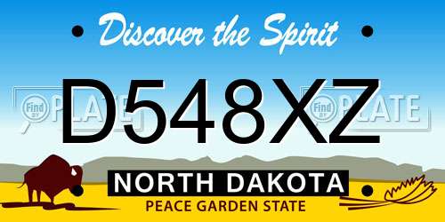 D548XZ North Dakota License Plate