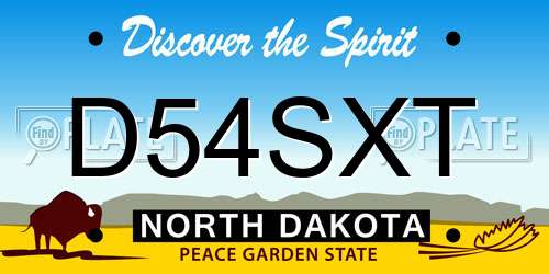 D54SXT North Dakota License Plate