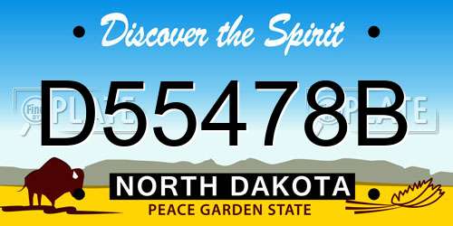 D55478B North Dakota License Plate
