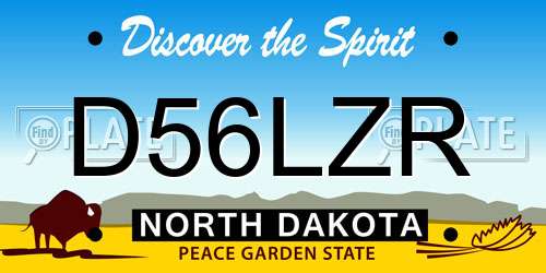 D56LZR North Dakota License Plate