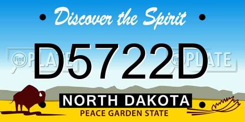 D5722D North Dakota License Plate