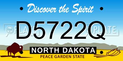 D5722Q North Dakota License Plate