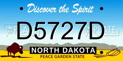 D5727D North Dakota License Plate