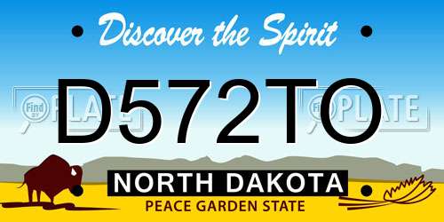 D572TO North Dakota License Plate