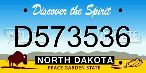 D573536 North Dakota License Plate