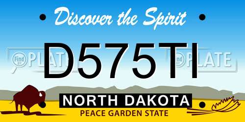 D575TI North Dakota License Plate