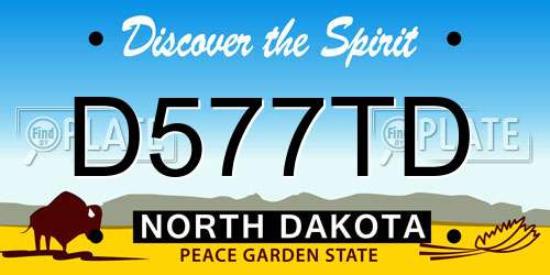 D577TD North Dakota License Plate