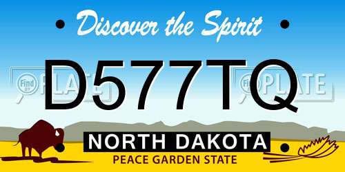 D577TQ North Dakota License Plate