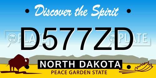 D577ZD North Dakota License Plate