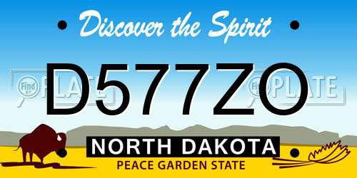 D577ZO North Dakota License Plate