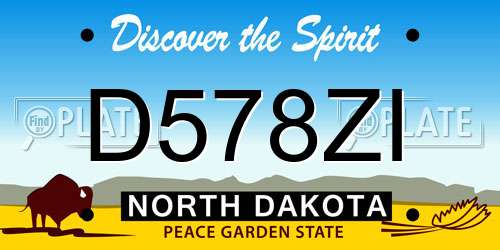 D578ZI North Dakota License Plate