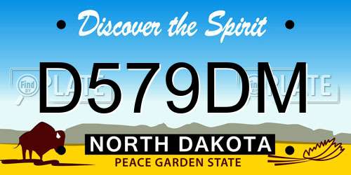 D579DM North Dakota License Plate