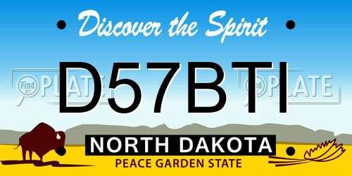 D57BTI North Dakota License Plate