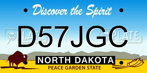 D57JGC North Dakota License Plate