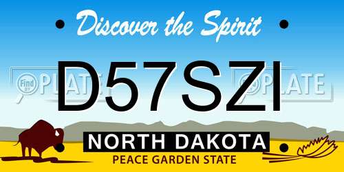 D57SZI North Dakota License Plate