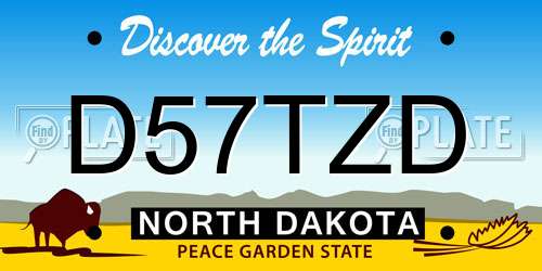 D57TZD North Dakota License Plate