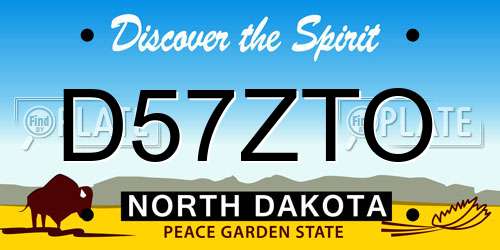 D57ZTO North Dakota License Plate