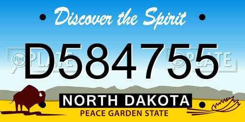 D584755 North Dakota License Plate
