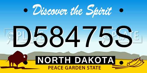 D58475S North Dakota License Plate