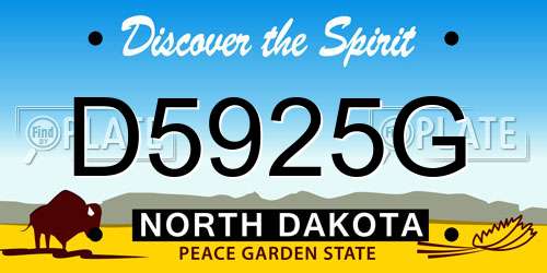 D5925G North Dakota License Plate