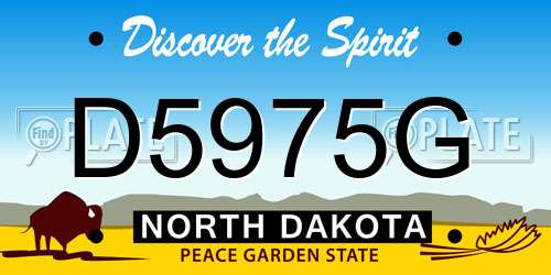 D5975G North Dakota License Plate