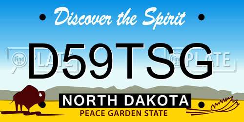 D59TSG North Dakota License Plate