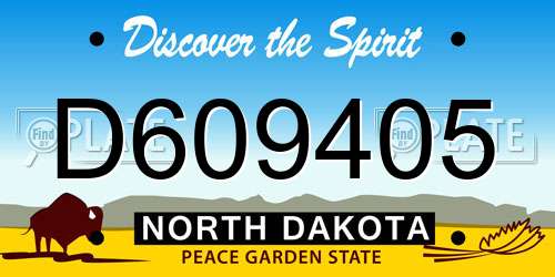 D609405 North Dakota License Plate